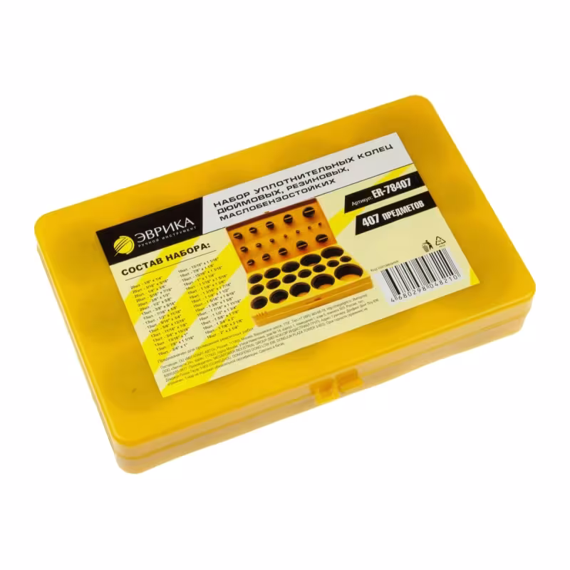 Набор уплотнительных колец Эврика ER-78407, 1/8х1/4-2х2 1/4 , 407 предметов