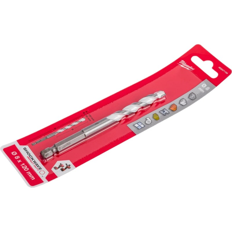 Сверло по мультиматериалам Milwaukee 4932471104, 8х120 мм