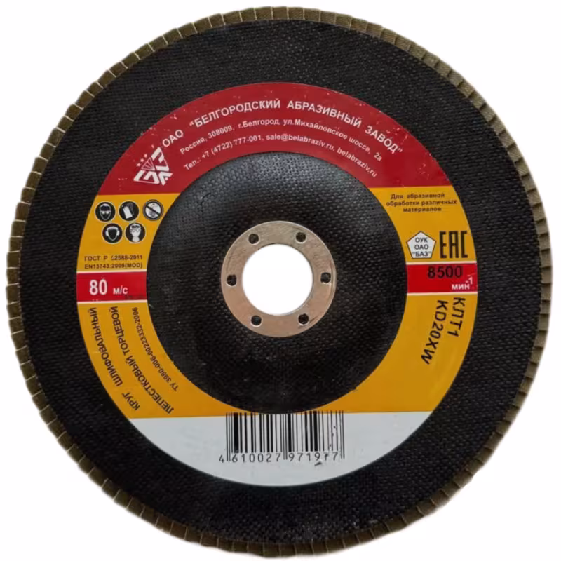 Круг лепестковый торцевой БАЗ КЛТ1 150х22 мм KD20XW P60  ТУ 3980-006-00223332-2006