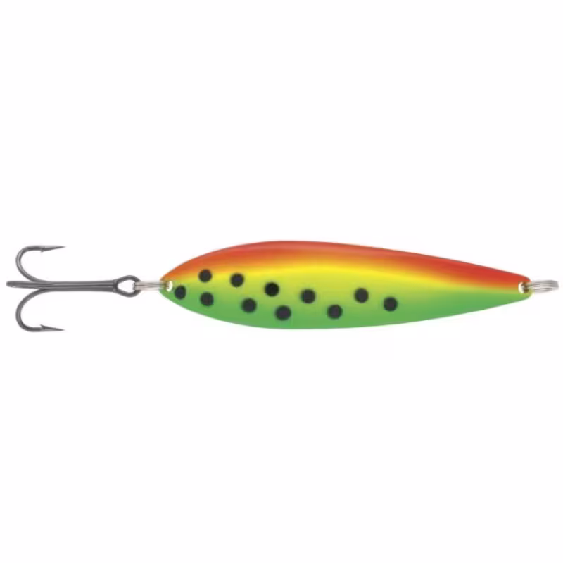 Блесна колеблющаяся Kuusamo Lohi, 95 мм, 21 гр, цвет BL/GR/Fye/FR-B, UV