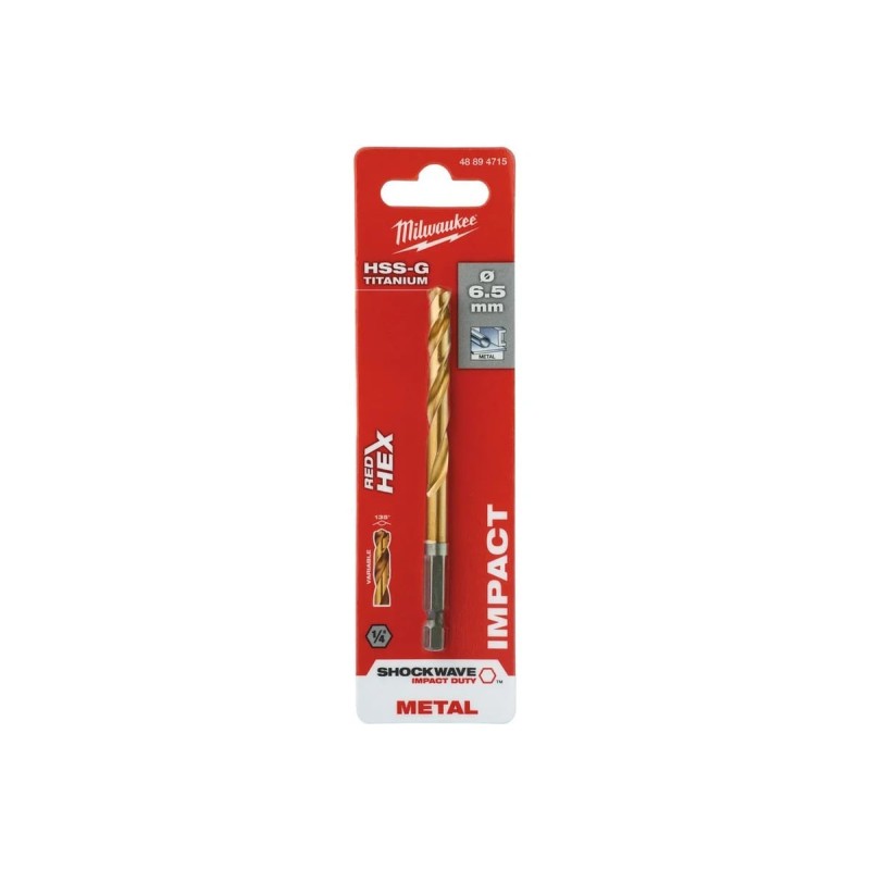Сверло по металлу RedHEX HSS-TiN Milwaukee 48894715, 6.5х107 мм
