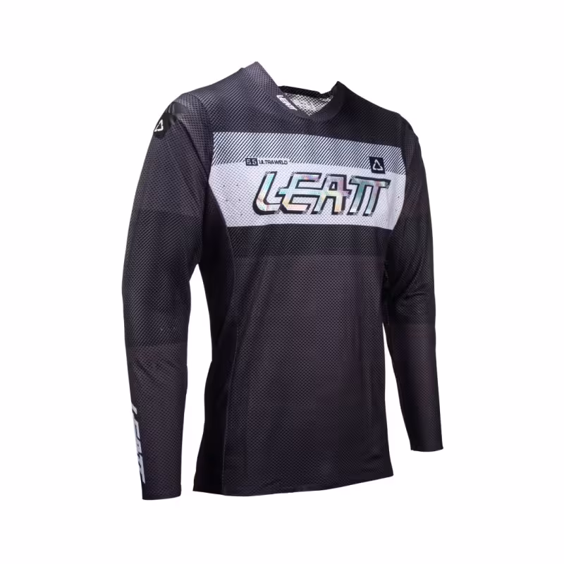 Джерси мужское Leatt Moto 5.5 UltraWeld Jersey Graphite, полиэстер, черный/темно-серый, размер XXL