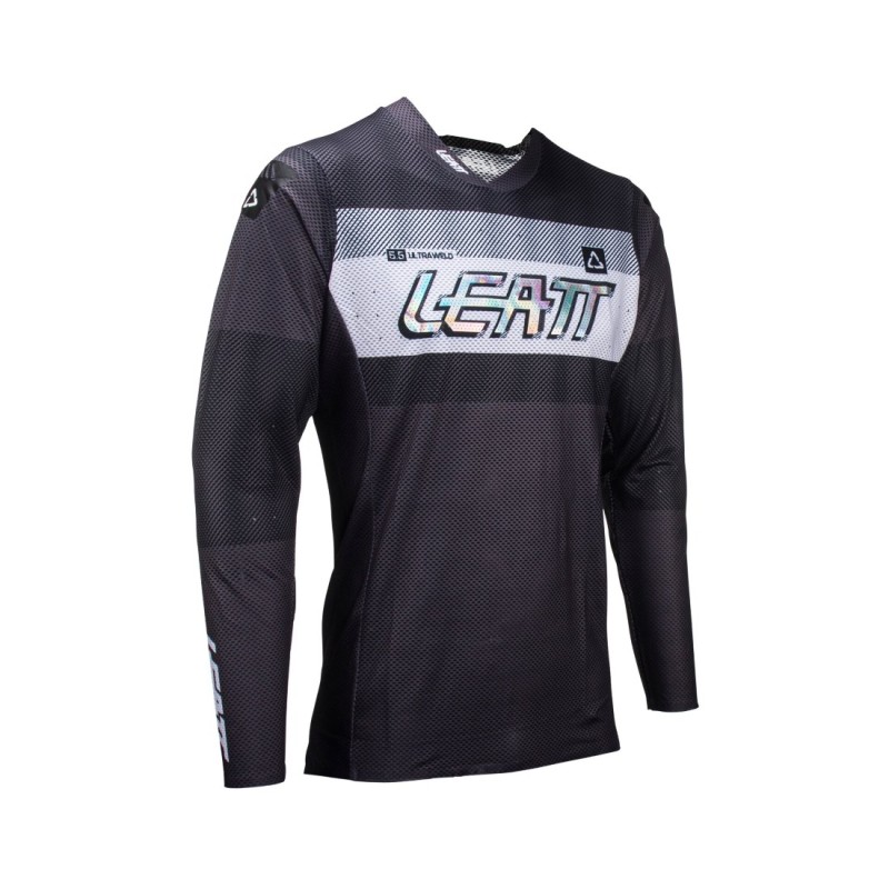 Джерси мужское Leatt Moto 5.5 UltraWeld Jersey Graphite, полиэстер, черный/темно-серый, размер XXL