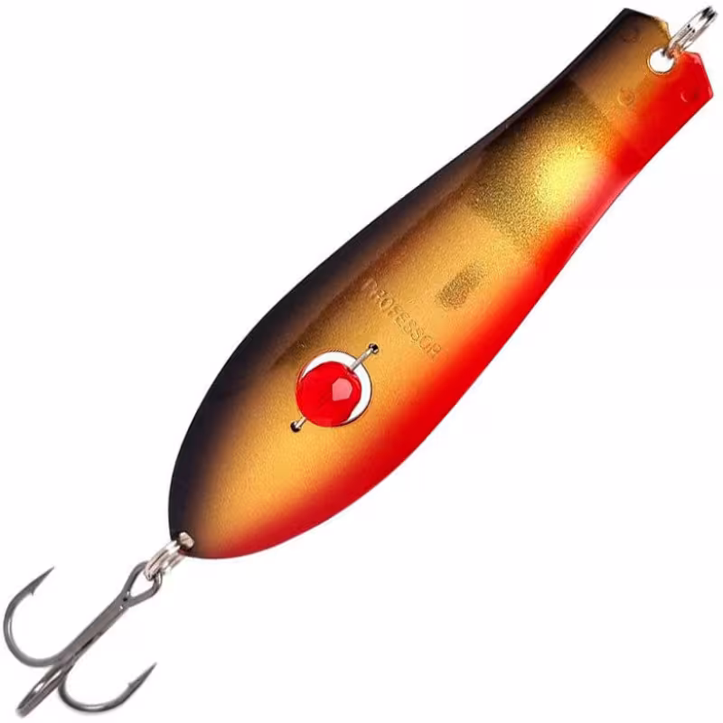 Блесна колеблющаяся (бусинка) Kuusamo Professor 2, 90 мм, 26 гр, цвет BL/G/R-C, UV