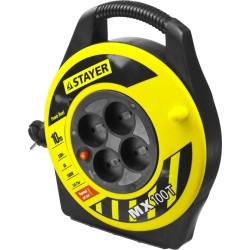 Удлинитель силовой четырехместный на катушке Stayer 55071-10 (6 А, 1.3 кВт, 10 м)