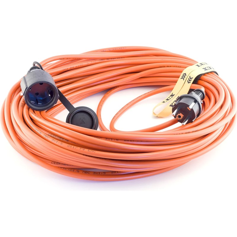 Удлинитель силовой одноместный Lux УС1-Е20 (У-161) (16 А, 3.5 кВт, 20 м)