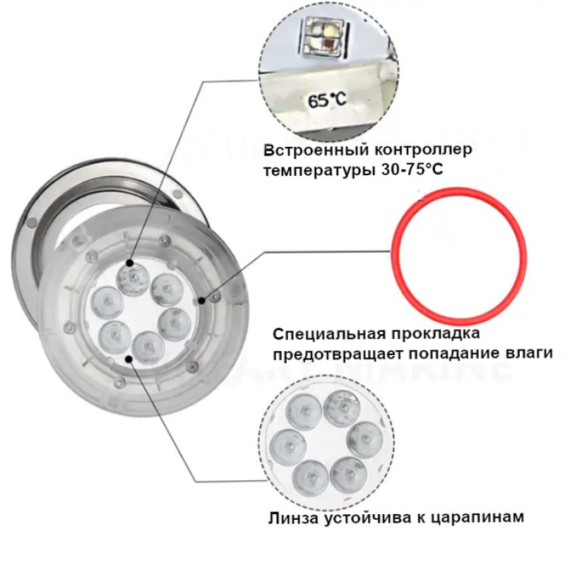 Светильник светодиодный подводный Anheart Marine E019019 (синяя лампа)