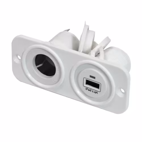 Гнездо зарядное USB с прикуривателем Easterner C30245W 5В, 2.4А