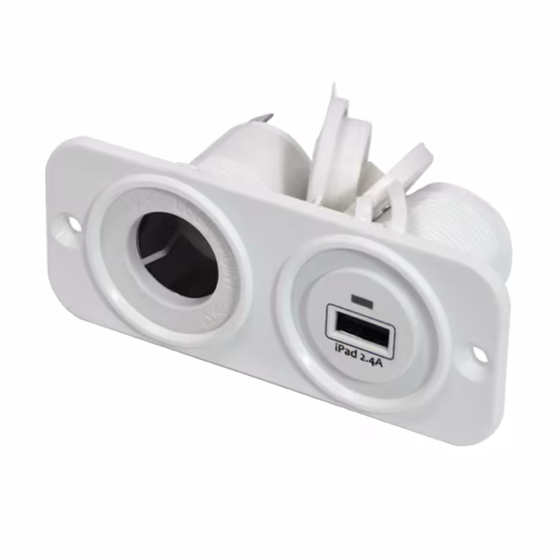 Гнездо зарядное USB с прикуривателем Easterner C30245W 5В, 2.4А