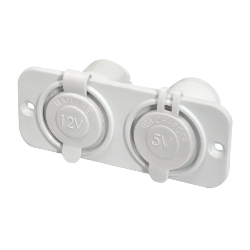 Гнездо зарядное USB с прикуривателем Easterner C30245W 5В, 2.4А