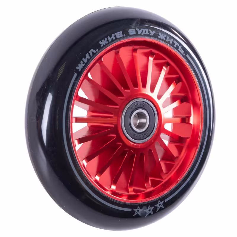 Колесо для самоката Tech Team Aurora red, 110 мм, красный/черный