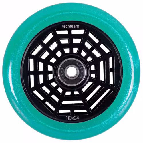 Колесо для самоката Tech Team Web Emerald, 110 мм, бирюзовый/черный
