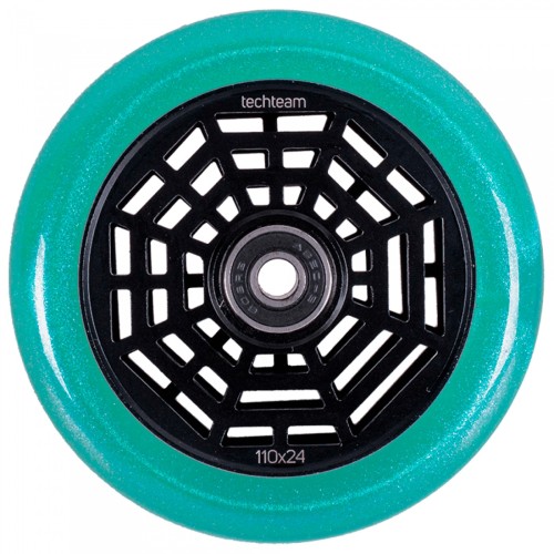 Колесо для самоката Tech Team Web Emerald, 110 мм, бирюзовый/черный