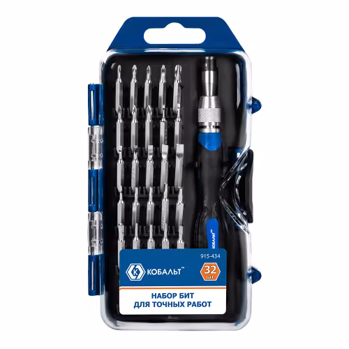 Набор  бит с рукояткой Кобальт 915-434, 32 предмета