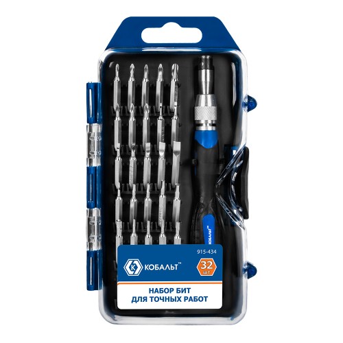 Набор  бит с рукояткой Кобальт 915-434, 32 предмета