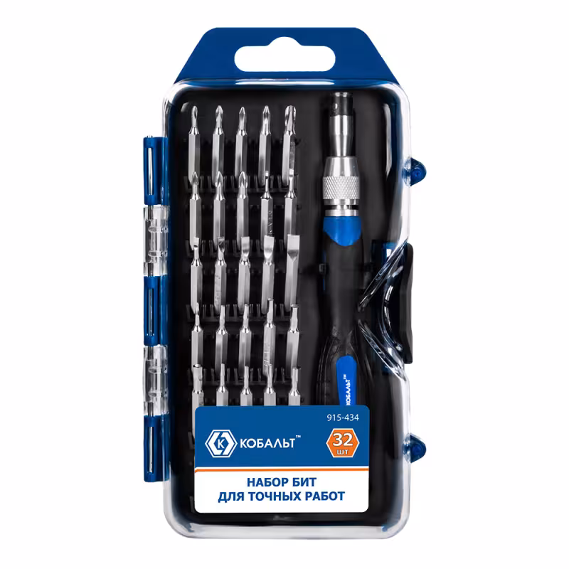 Набор  бит с рукояткой Кобальт 915-434, 32 предмета