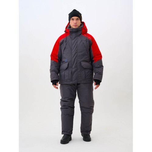 Костюм-поплавок мужской Triton Gear Skif (Скиф) -40 ПК 2024, ткань Таслан, серый/красный, размер 44-46 (S), 170-176 см