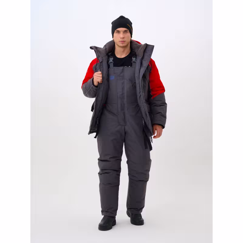 Костюм-поплавок мужской Triton Gear Skif (Скиф) -40 ПК 2024, ткань Таслан, серый/красный, размер 44-46 (S), 170-176 см