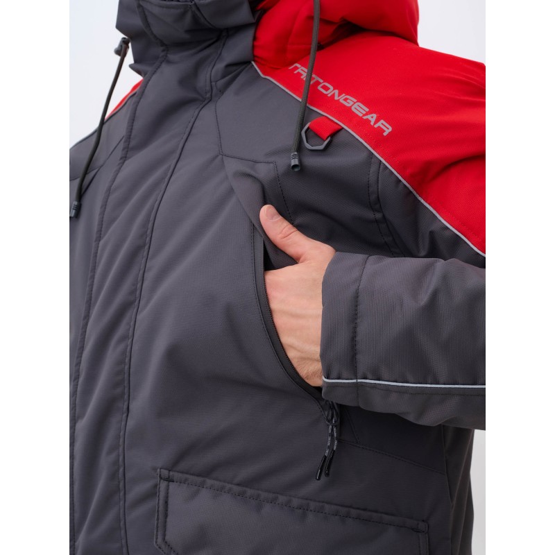 Костюм-поплавок мужской Triton Gear Skif (Скиф) -40 ПК 2024, ткань Таслан, серый/красный, размер 52-54 (L), 170-176 см