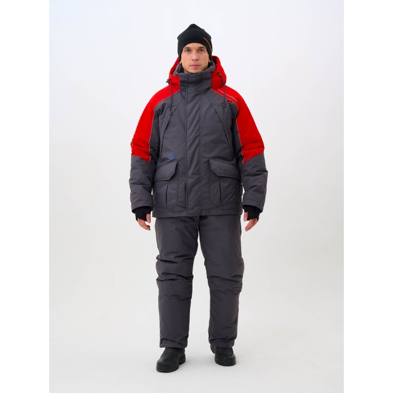 Костюм-поплавок мужской Triton Gear Skif (Скиф) -40 ПК 2024, ткань Таслан, серый/красный, размер 52-54 (L), 182-188 см
