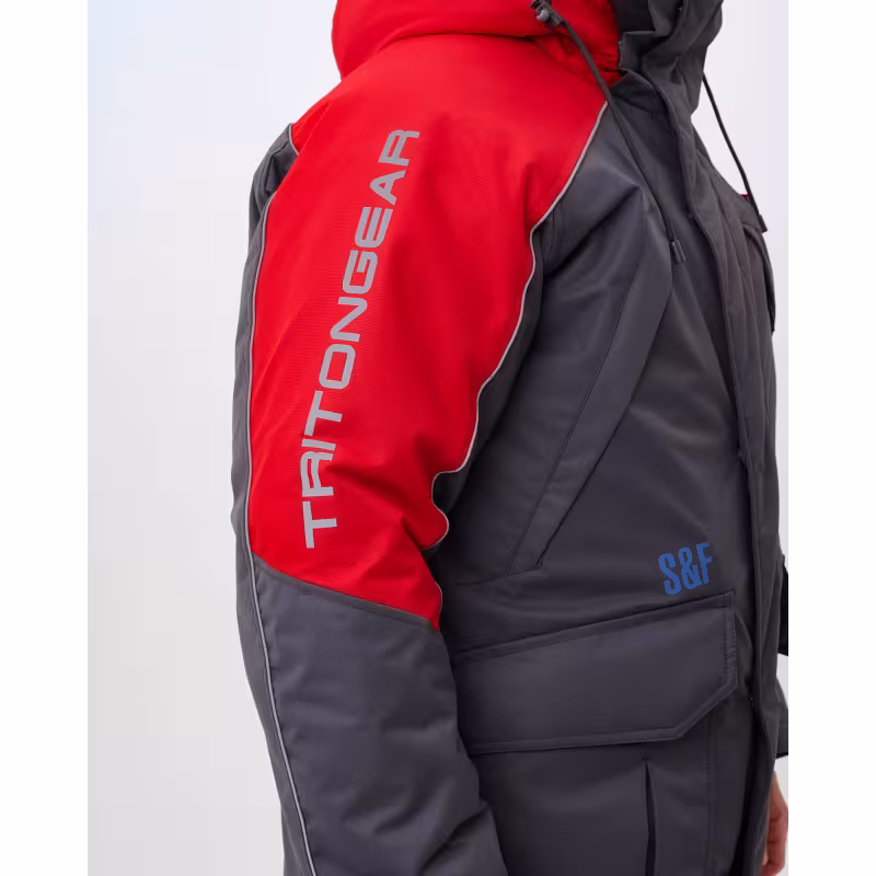 Костюм-поплавок мужской Triton Gear Skif (Скиф) -40 ПК 2024, ткань Таслан, серый/красный, размер 52-54 (L), 182-188 см