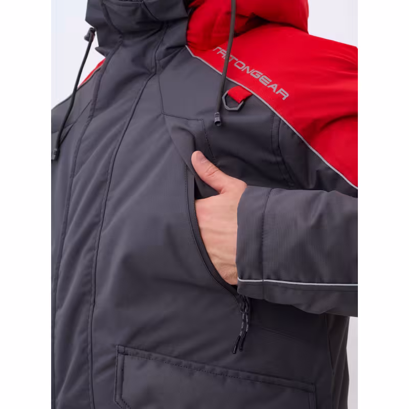 Костюм-поплавок мужской Triton Gear Skif (Скиф) -40 ПК 2024, ткань Таслан, серый/красный, размер 56-58 (XXL), 170-176 см