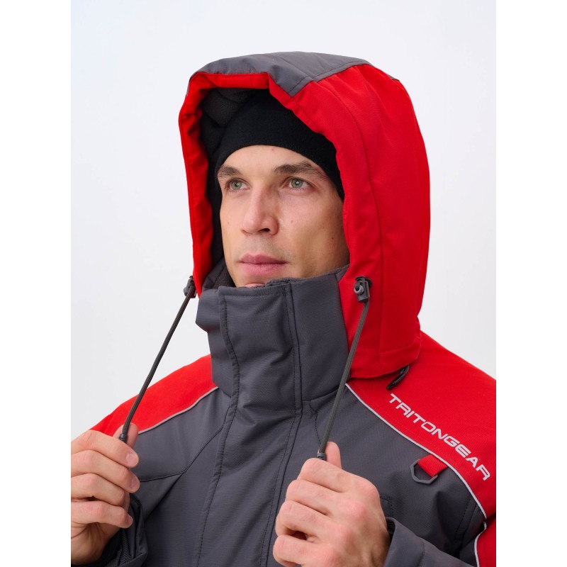 Костюм-поплавок мужской Triton Gear Skif (Скиф) -40 ПК 2024, ткань Таслан, серый/красный, размер 56-58 (XXL), 182-188 см