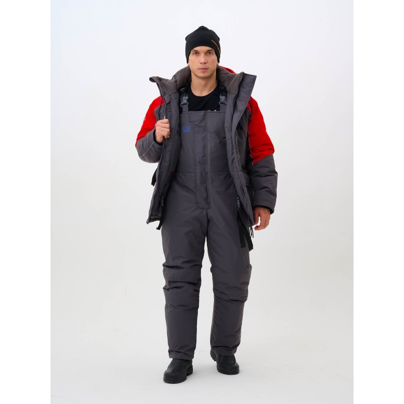 Костюм-поплавок мужской Triton Gear Skif (Скиф) -40 ПК 2024, ткань Таслан, серый/красный, размер 56-58 (XXL), 182-188 см