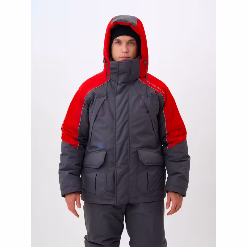 Костюм-поплавок мужской Triton Gear Skif (Скиф) -40 ПК 2024, ткань Таслан, серый/красный, размер 60-62 (XXXL), 170-176 см