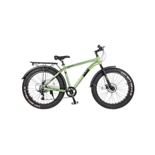 Велосипед Tech Team Flex disc, Fat Bike 26, 8 скоростей, рост 19, зеленый