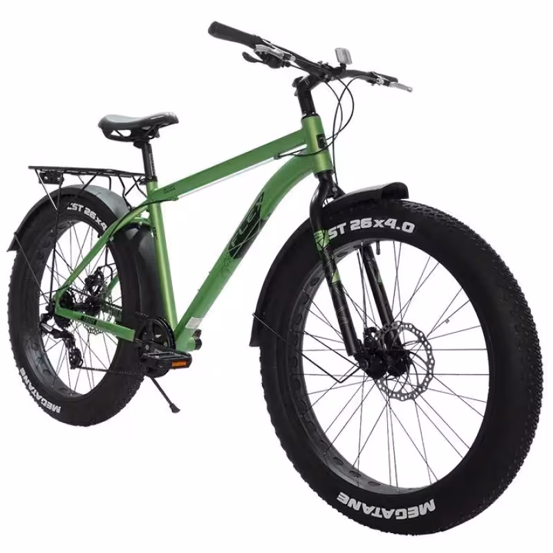 Велосипед Tech Team Flex disc, Fat Bike 26, 8 скоростей, рост 19, зеленый