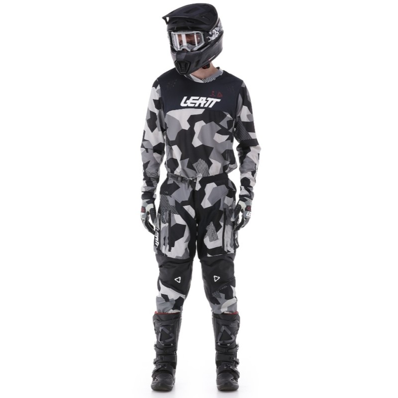 Джерси мужское Leatt Moto 4.5 Enduro Jersey Forge, полиэстер,серый камуфляж, размер XL