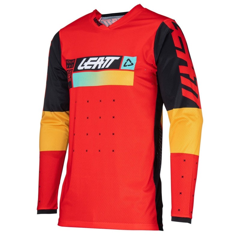 Джерси мужское Leatt Moto 4.5 Lite Jersey Red, полиэстер, красный, размер XL (52)