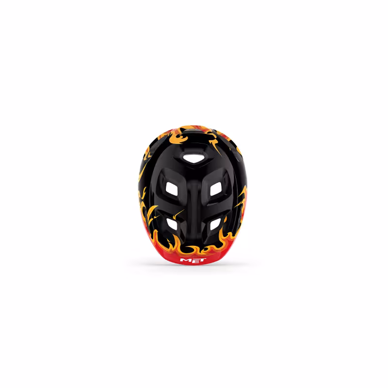 Велошлем  Met Hooray Black Flames, черный/оранжевый, размер S