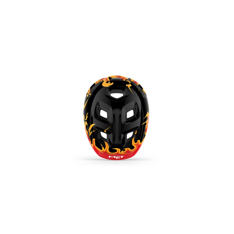 Велошлем  Met Hooray Black Flames, черный/оранжевый, размер S
