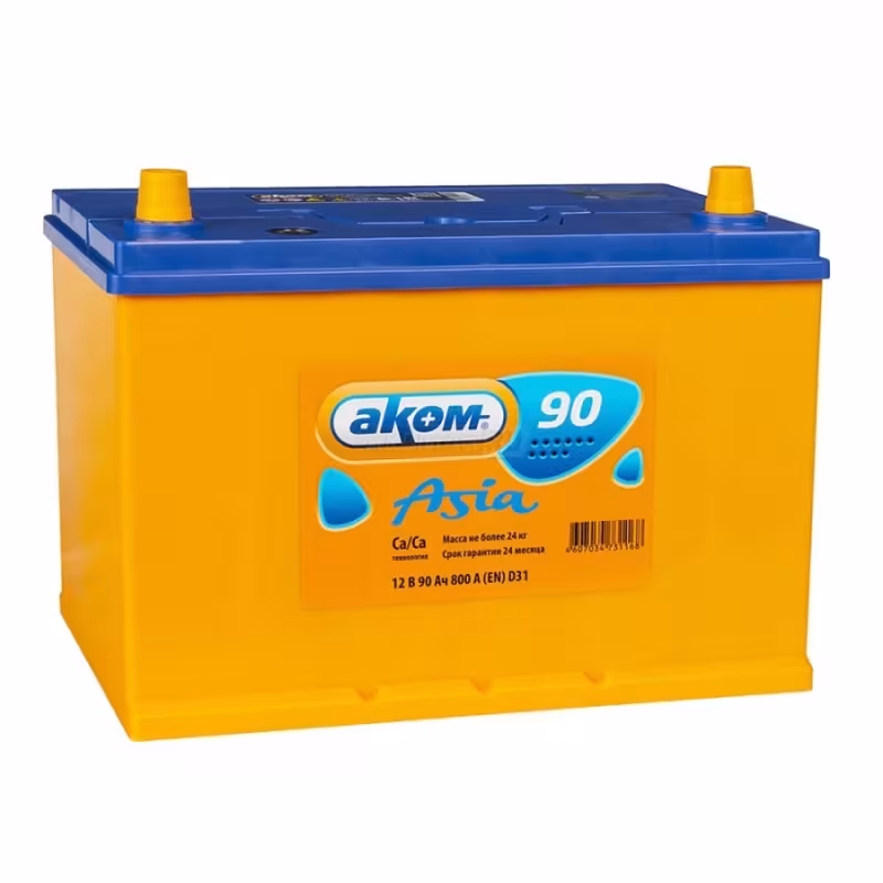 Аккумулятор Аком Asia 90Ah R+, 12V