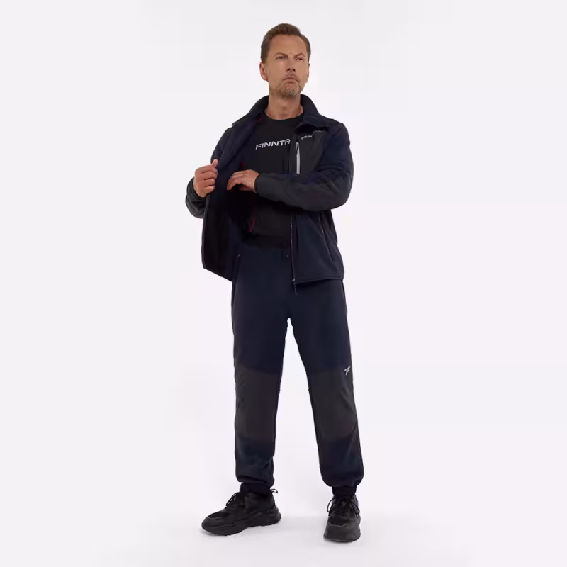 Толстовка мужская Finntrail Sherpa 1397 DarkGrey, флис, черный, размер 58-60 (XXL), 185-195 см