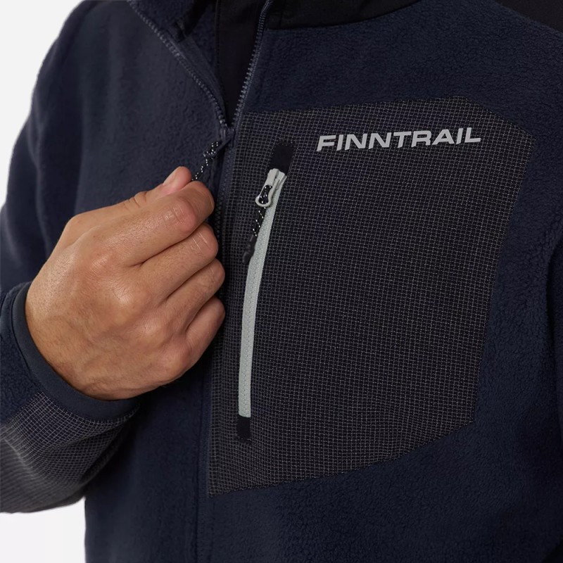 Толстовка мужская Finntrail Sherpa 1397 DarkGrey, флис, черный, размер 44-46 (S), 44-46 см