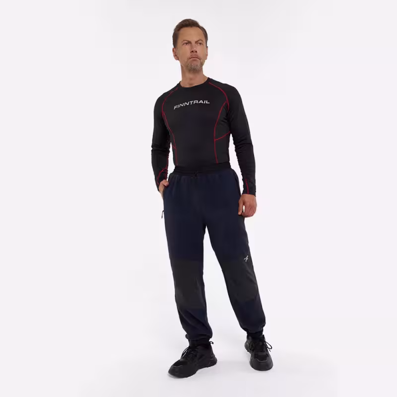 Брюки мужские Finntrail Sherpa 1402 DarkGrey, флис, синий, размер 44-46 (S), 165-175 см