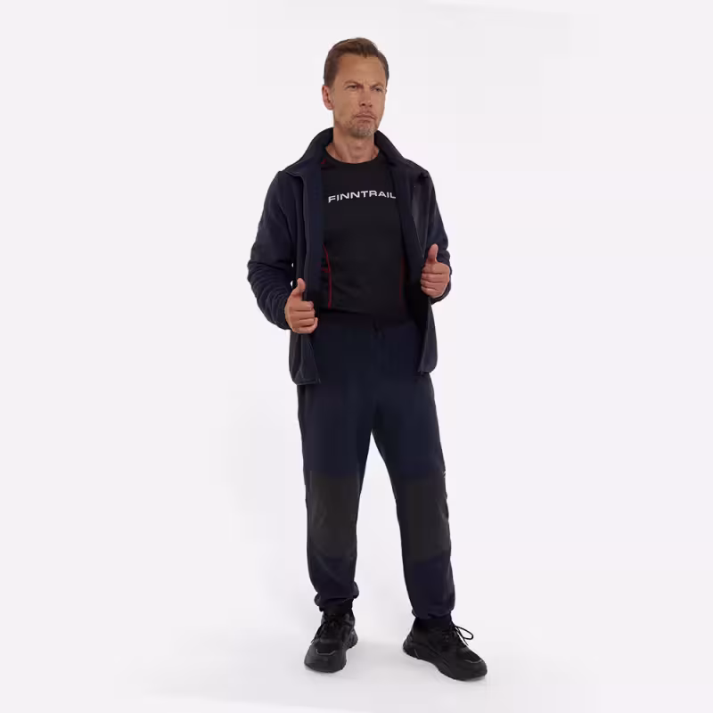 Брюки мужские Finntrail Sherpa 1402 DarkGrey, флис, синий, размер 54-56 (XL), 180-190 см