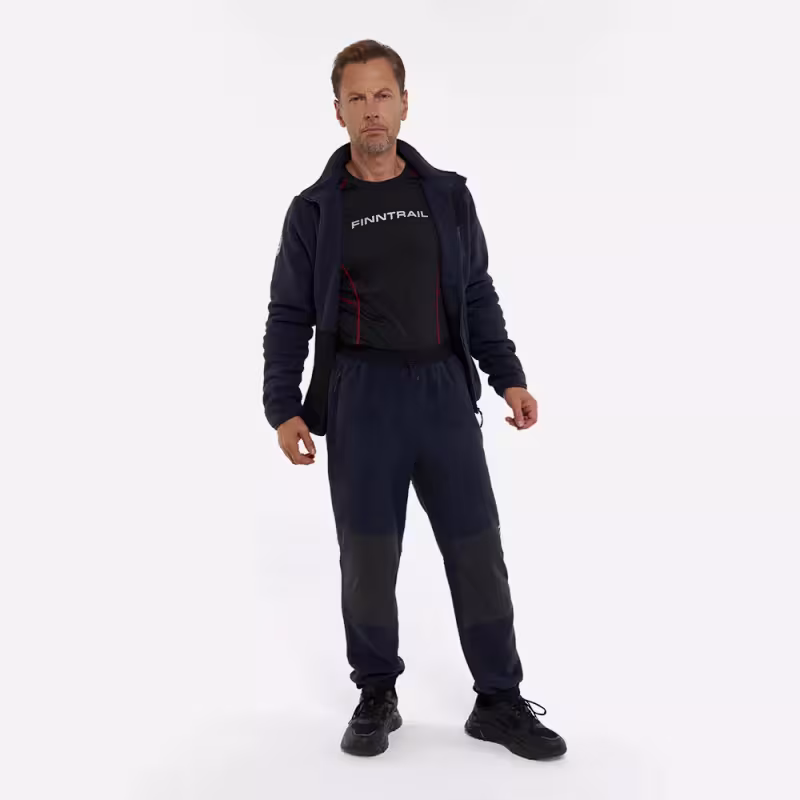 Брюки мужские Finntrail Sherpa 1402 DarkGrey, флис, синий, размер 62-64 (XXXL), 190-200 см