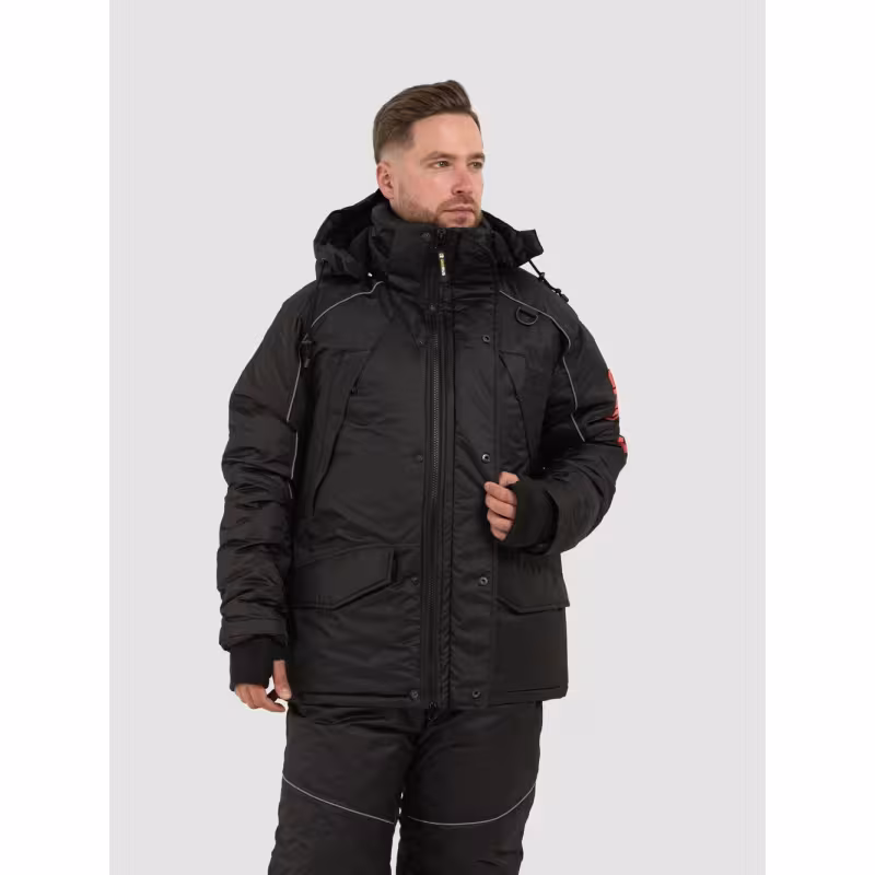 Костюм-поплавок мужской OneRus Фишер -45, ткань Таслан, черный, размер 60-62, 182-188 см