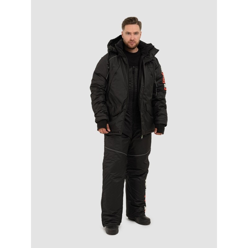 Костюм-поплавок мужской OneRus Фишер -45, ткань Таслан, черный, размер 60-62, 182-188 см