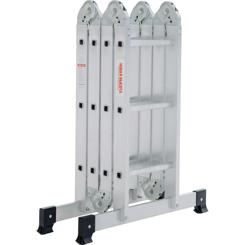 Лестница Новая Высота NV 1320403 четырехсекционная алюминиевая, 4.16 м, 4х3 ступеней