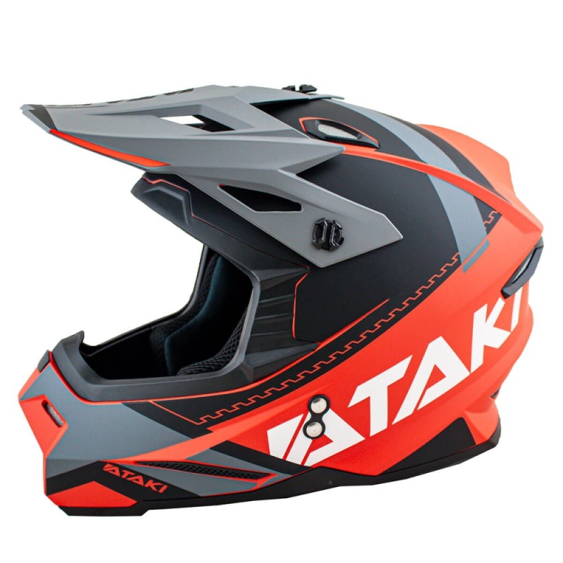 Мотошлем Ataki JK801 Valor красный/серый матовый, размер XL