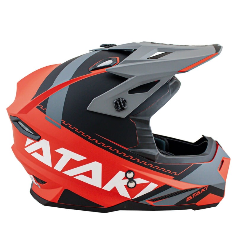 Мотошлем Ataki JK801 Valor красный/серый матовый, размер XL