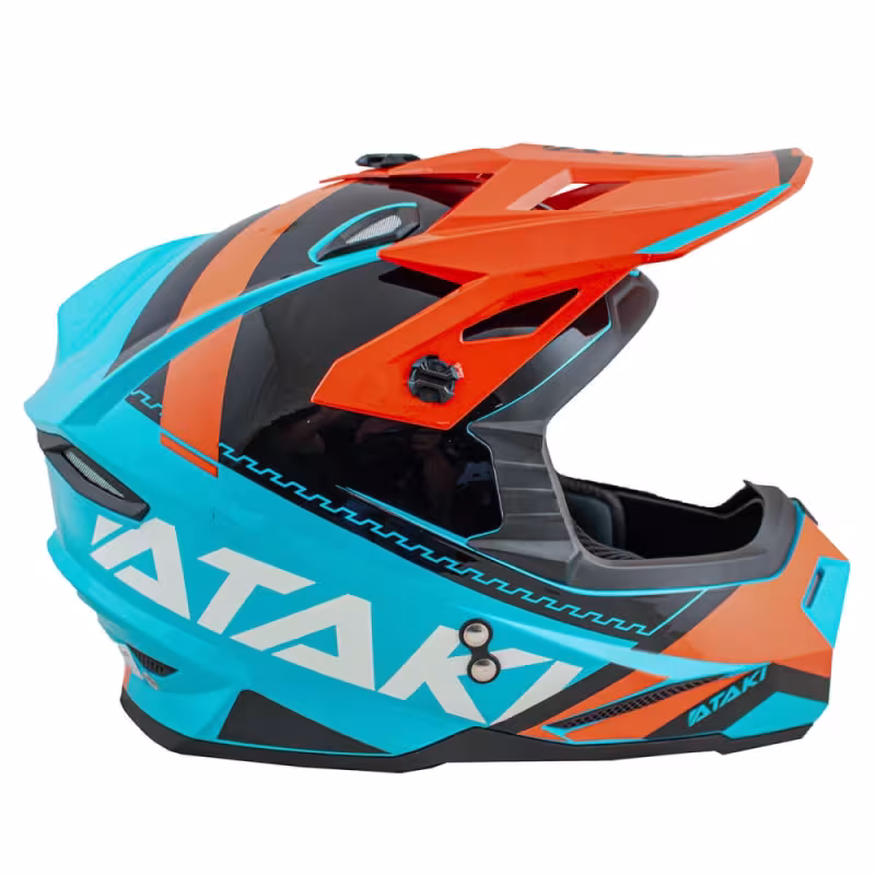 Мотошлем Ataki JK801 Valor оранжевый/голубой глянцевый, размер XL