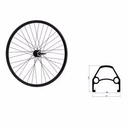 Колесо 26 заднее алюм втулка WZ-A208RQ под дисковый тормоз, под трещотку, эксцентрик, пистонированный двойной обод