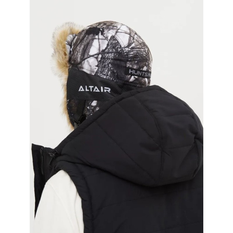 Шапка-ушанка с маской Huntsman Альтаир, Alova, принт Белый лес, размер 58-60