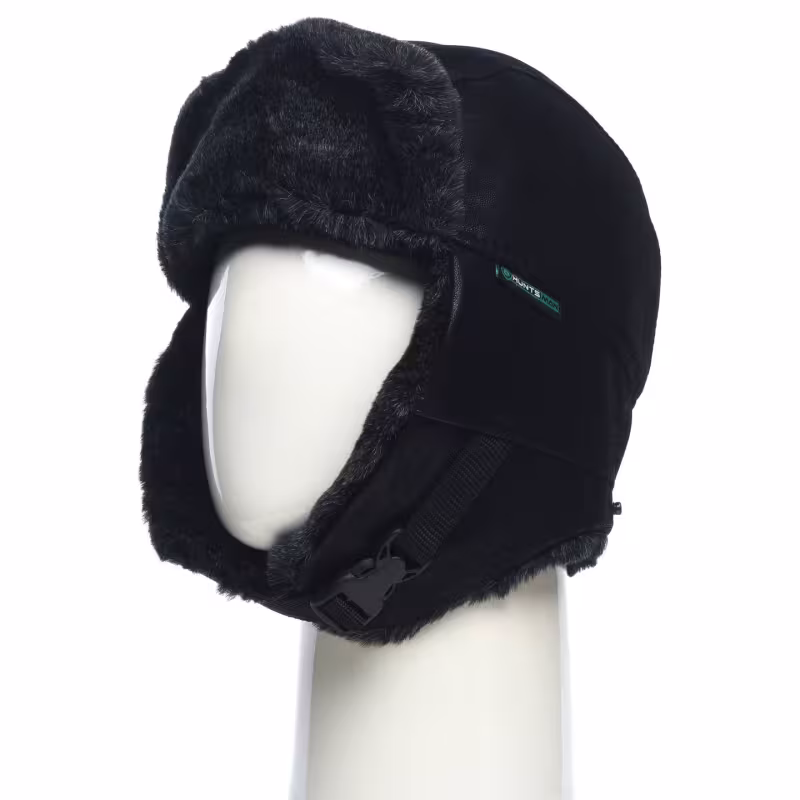 Шапка-ушанка Huntsman Енисей, замша, черный, размер 56-58